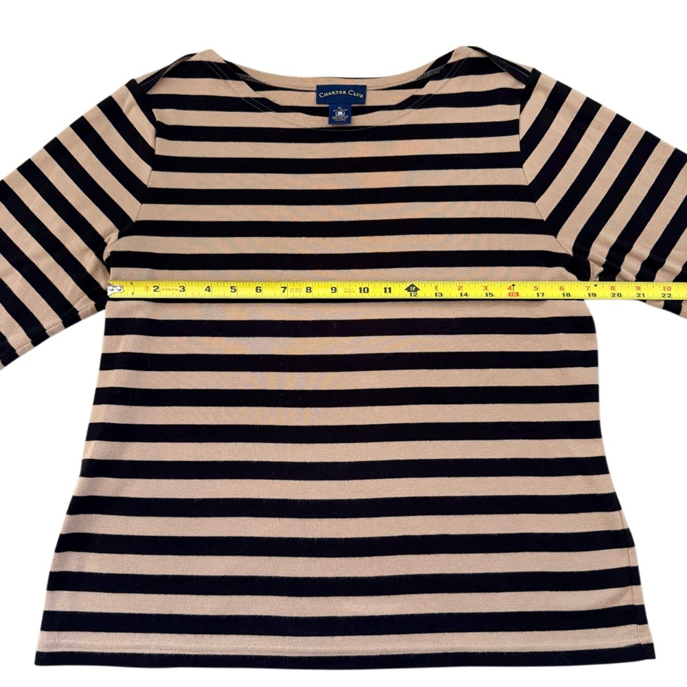 Charter Club Striped Boatneck Top - Picture 5 of 7